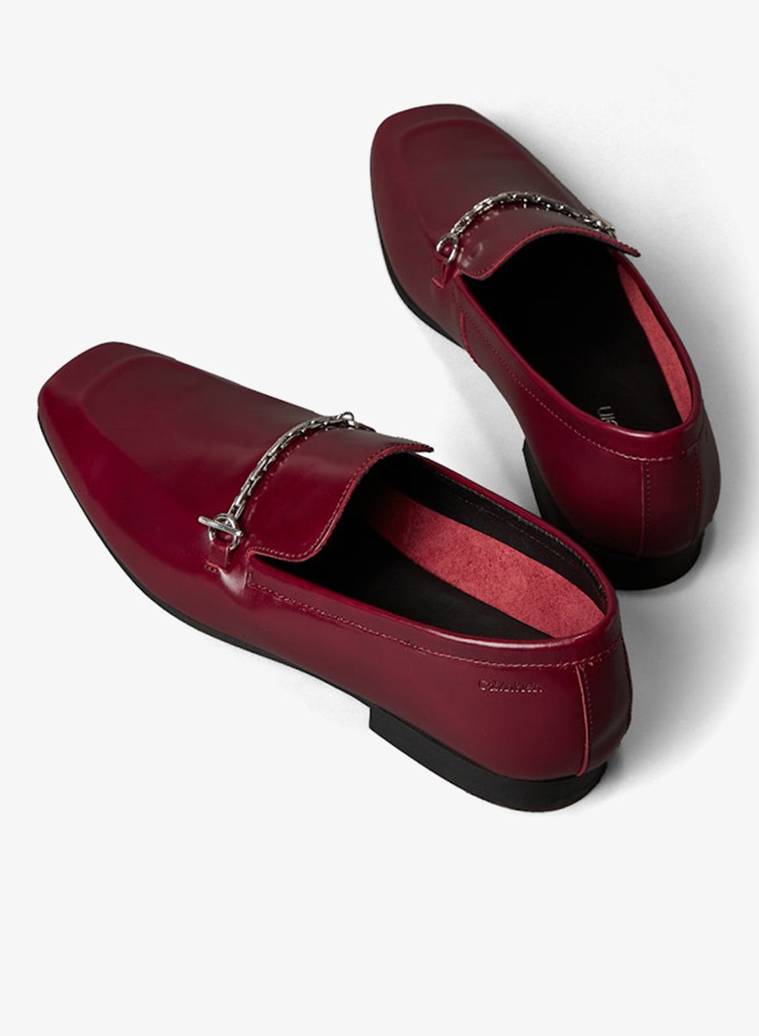 Smooth Leather Square Toe Loafers